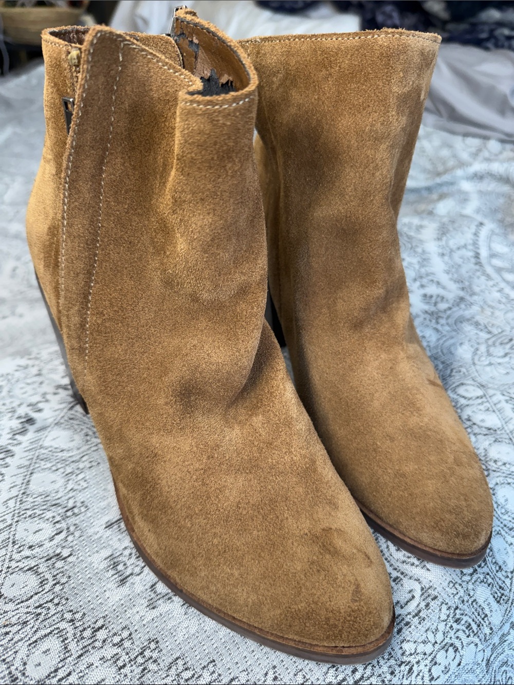 Dolce Vita Tan Suede Ankle Boots - Size 8.5